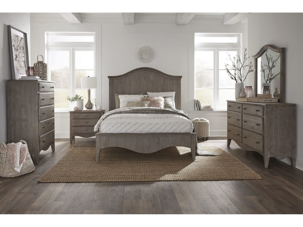 Ella Solid Wood Crown Bed in Camel - image 1