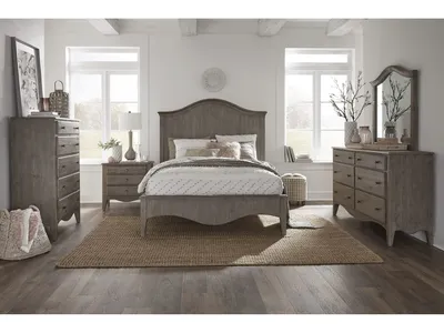 Ella Solid Wood Crown Bed in Camel