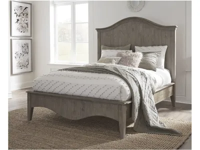 Ella Solid Wood Crown Bed in Camel