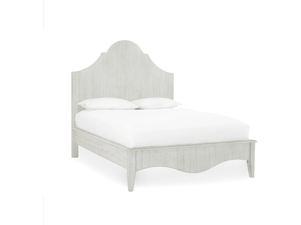 Ella Solid Wood Scroll Bed in White Wash - image 1
