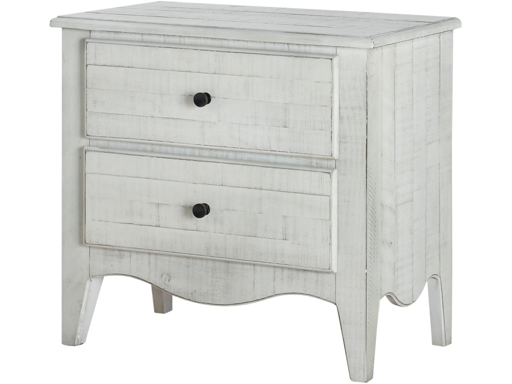 Ella Solid Wood Two Drawer Nightstand in White Wash - image 3