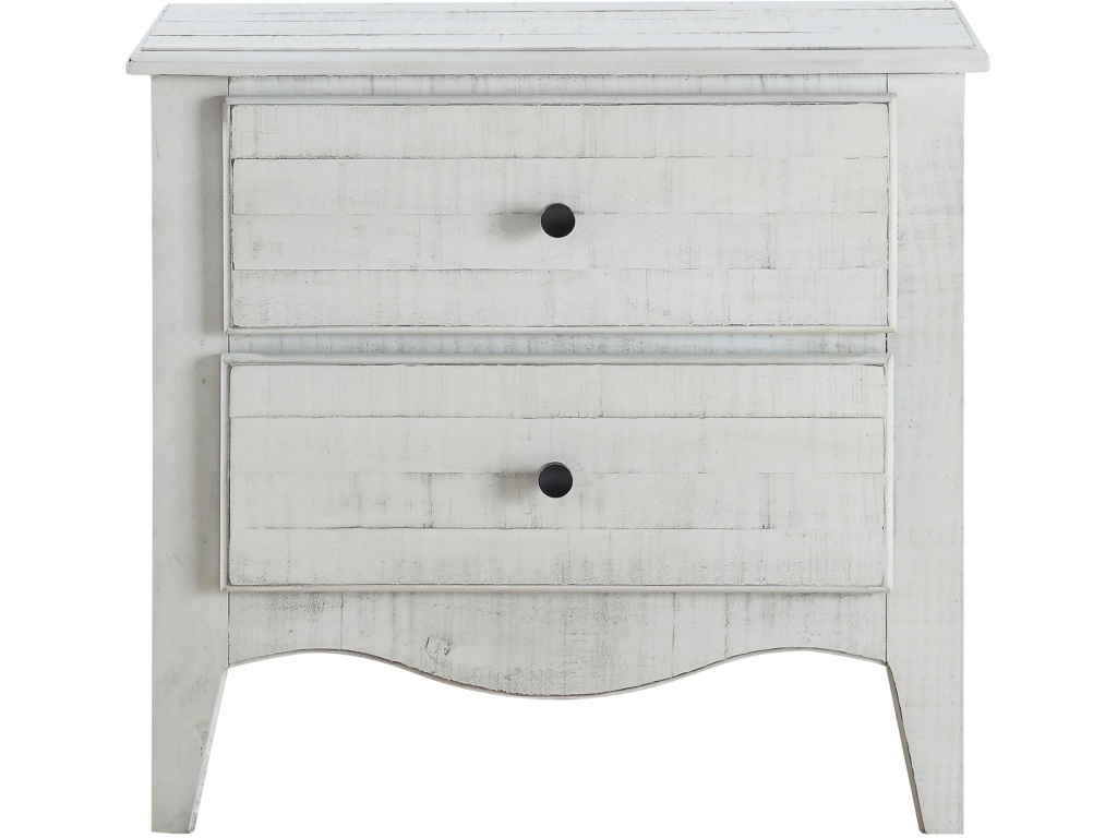 Ella Solid Wood Two Drawer Nightstand in White Wash - image 4