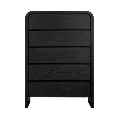 Elora Five Drawer Chest in Jet Black Ash