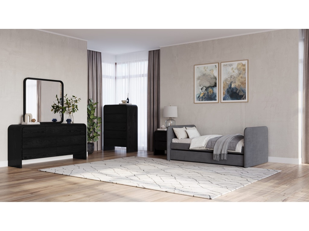 Elora Five Drawer Chest in Jet Black Ash - image 4