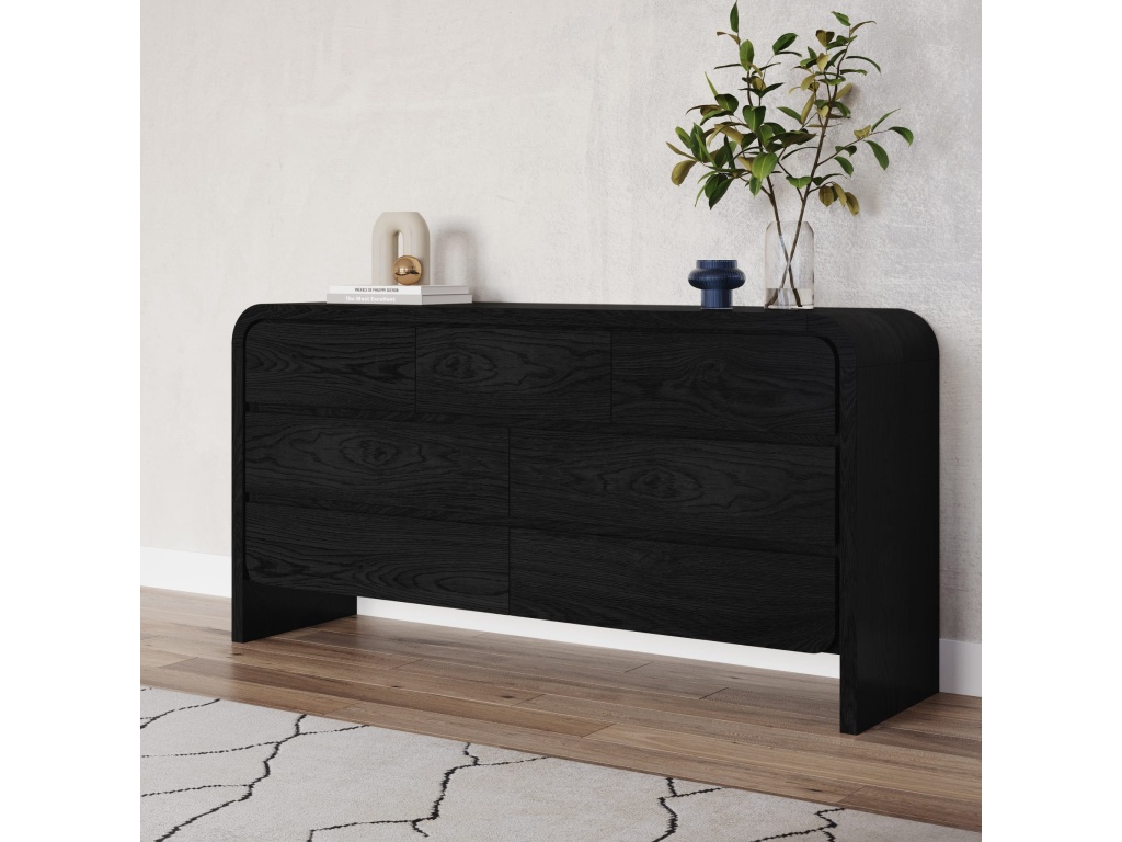 Elora Seven Drawer Dresser in Jet Black Ash - main image