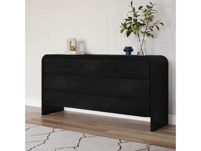 Elora Seven Drawer Dresser in Jet Black Ash