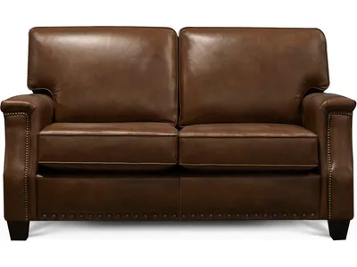 Salem Leather Loveseat with Nails