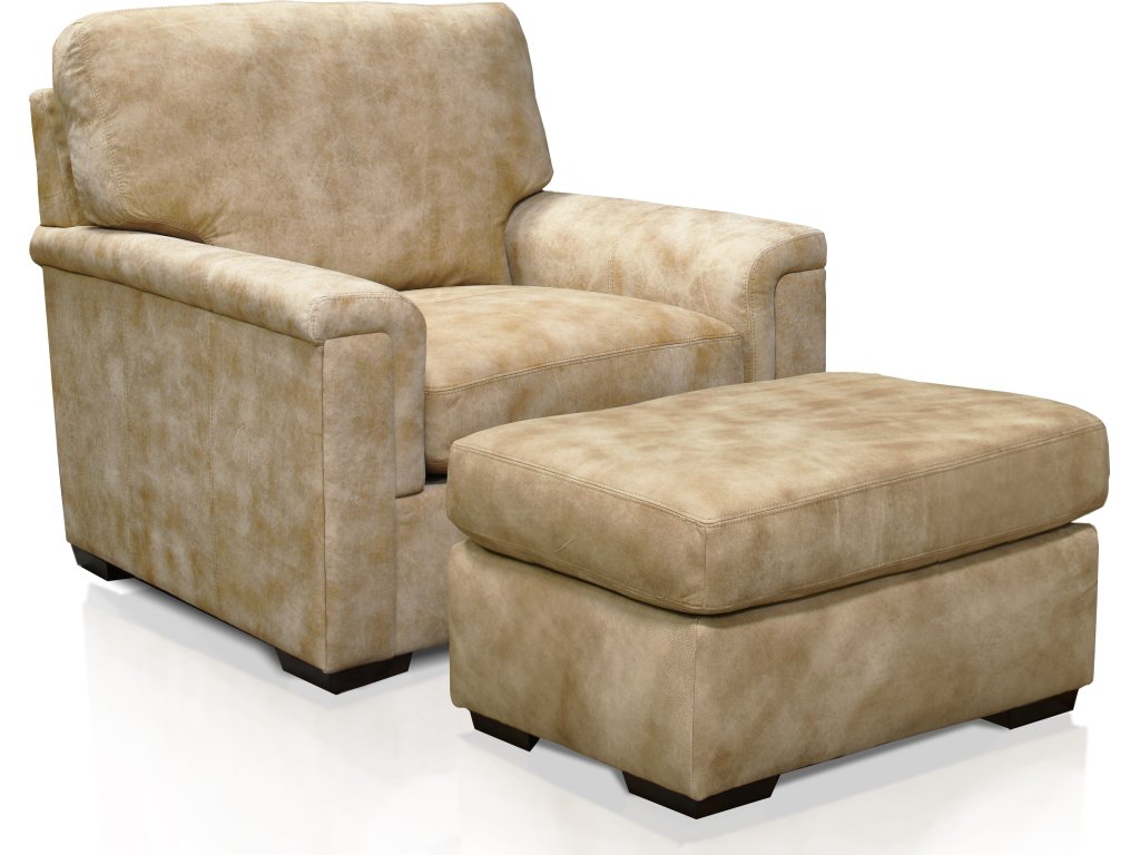 Drew Leather Ottoman - image 1