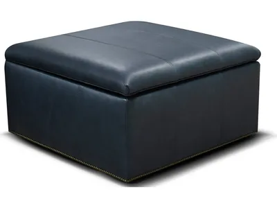 Hendrix Leather Storage Ottoman with Nails