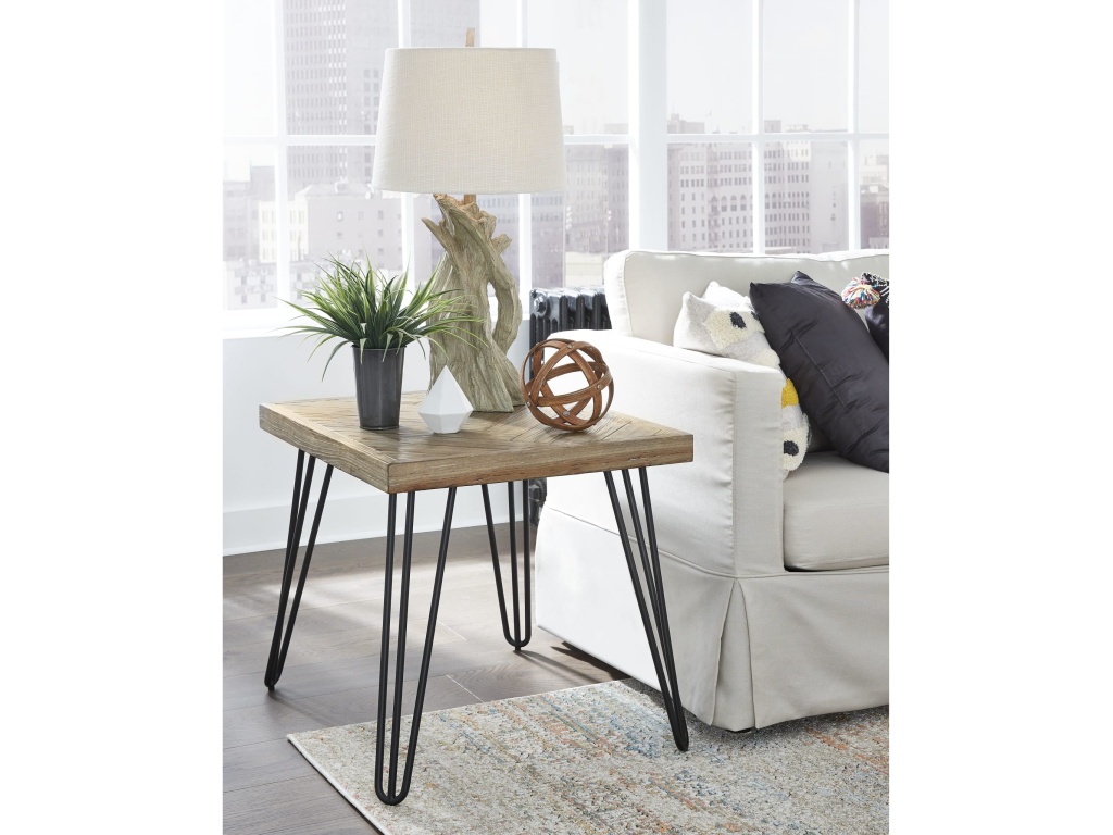 Everson Solid Fir End Table in Sand Dollar - main image