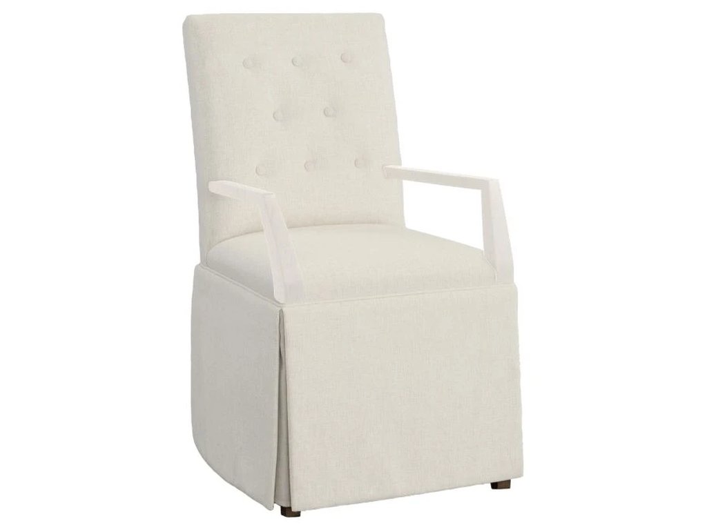 Straight Short Button Back Skirted Arm Chair  - main image