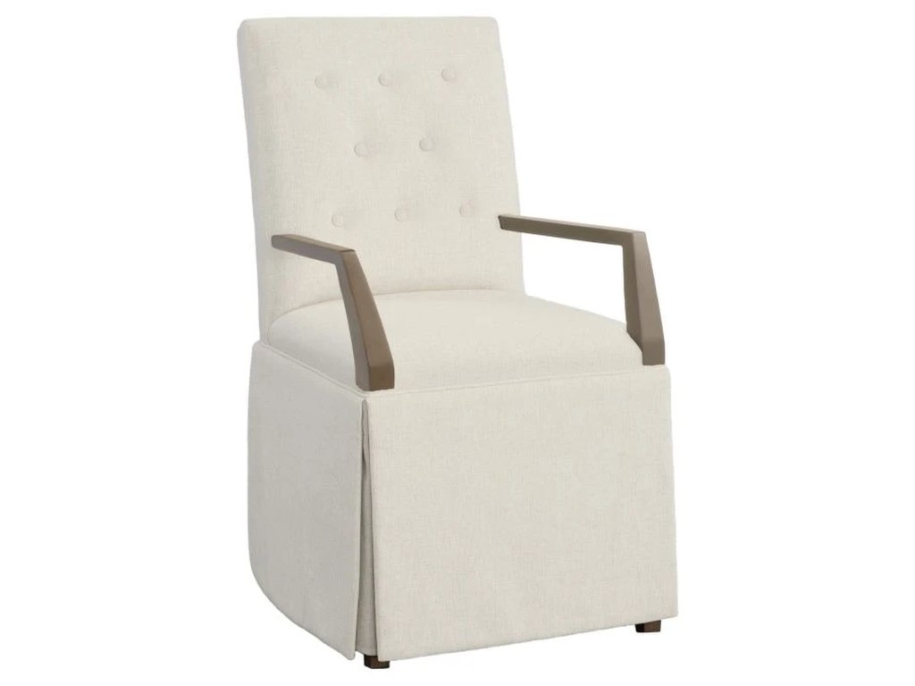 Straight Short Button Back Skirted Arm Chair  - image 1