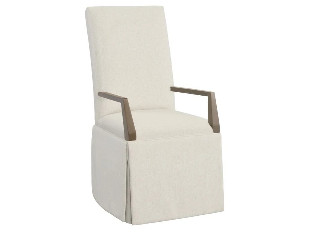 Straight Tall Back Skirted Arm Chair  - main image