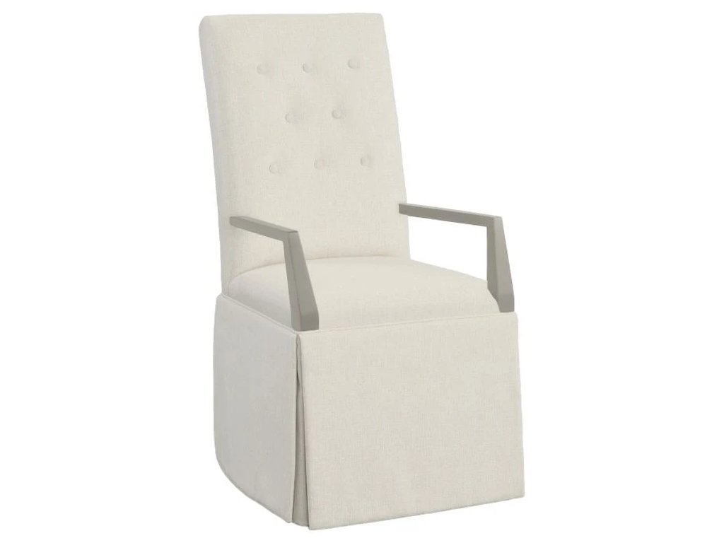 Straight Tall Button Back Skirted Arm Chair  - main image