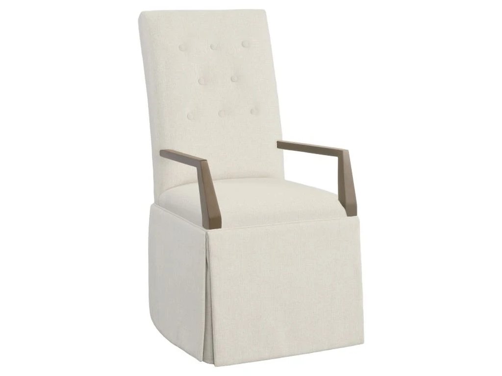 Straight Tall Button Back Skirted Arm Chair  - image 1