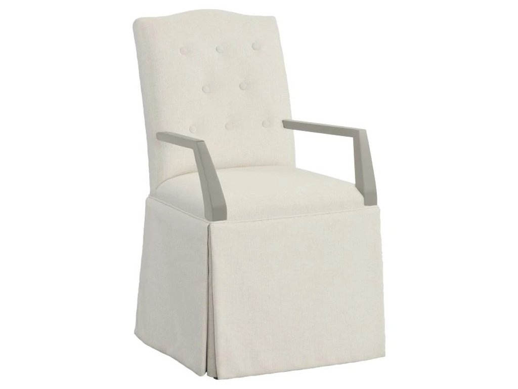 Camel Button Back Skirted Arm Chair  - main image
