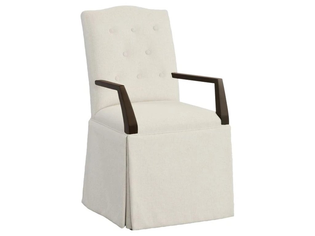 Camel Button Back Skirted Arm Chair  - main image
