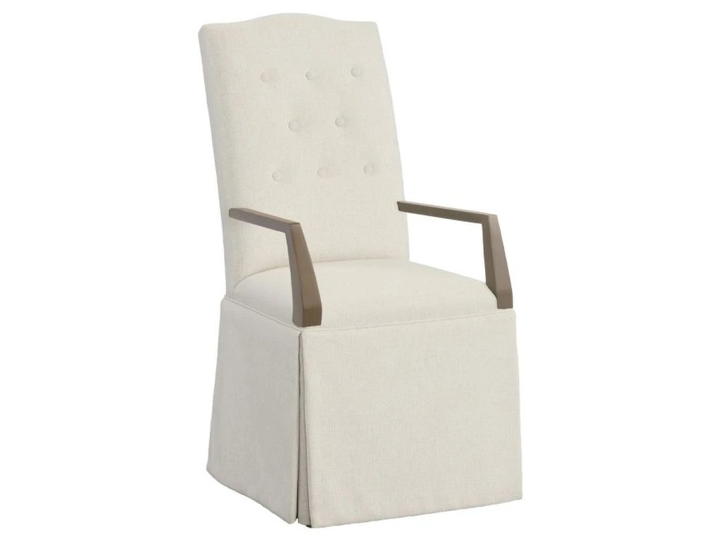 Camel Tall Button Back Skirted Arm Chair  - main image