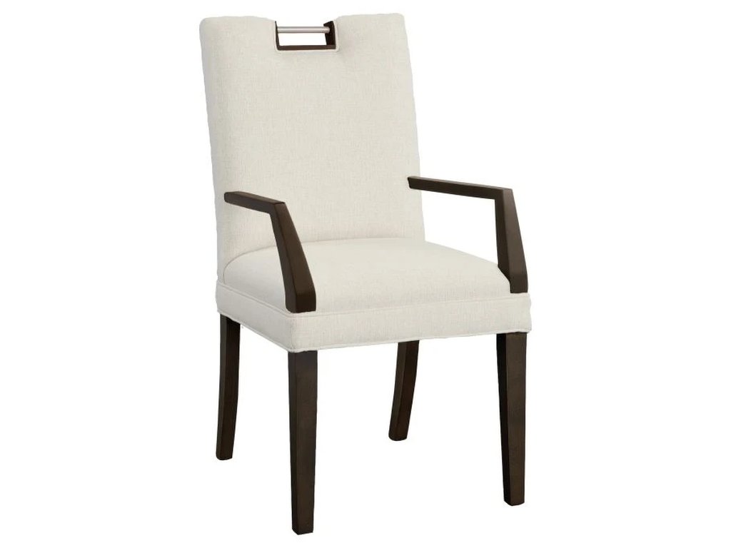 Nickel Metal Pull Short Back Arm Chair  - main image
