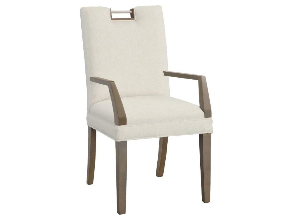 Nickel Metal Pull Short Back Arm Chair  - main image