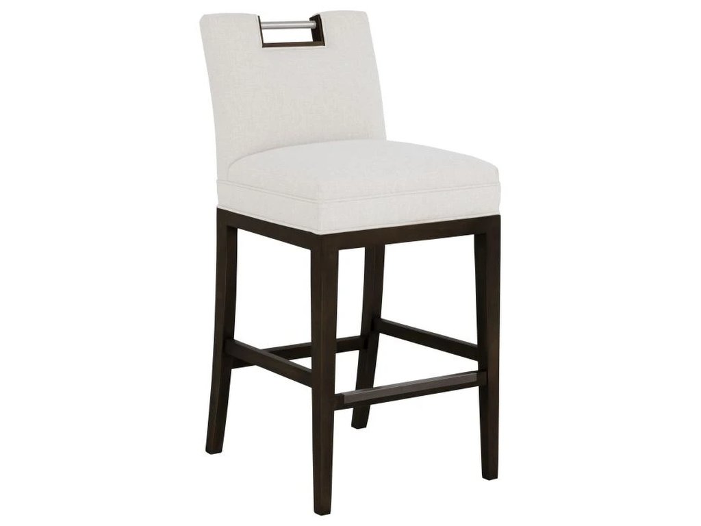 Nickel Metal Pull Short Back Bar Stool  - main image