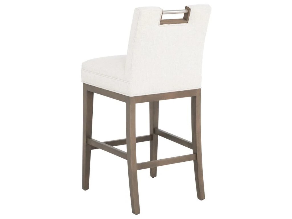 Nickel Metal Pull Short Back Bar Stool  - image 2