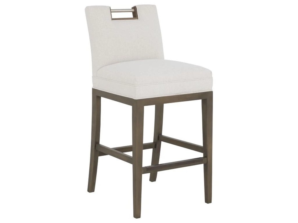 Nickel Metal Pull Short Back Bar Stool  - image 1
