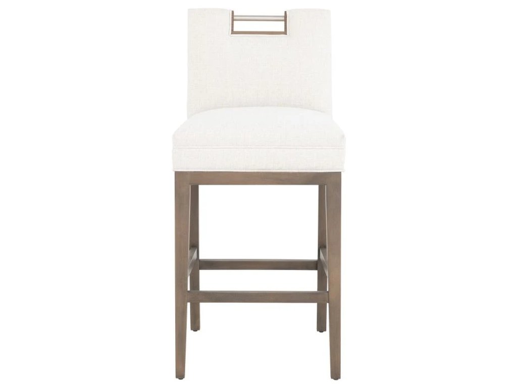 Nickel Metal Pull Short Back Bar Stool  - image 4