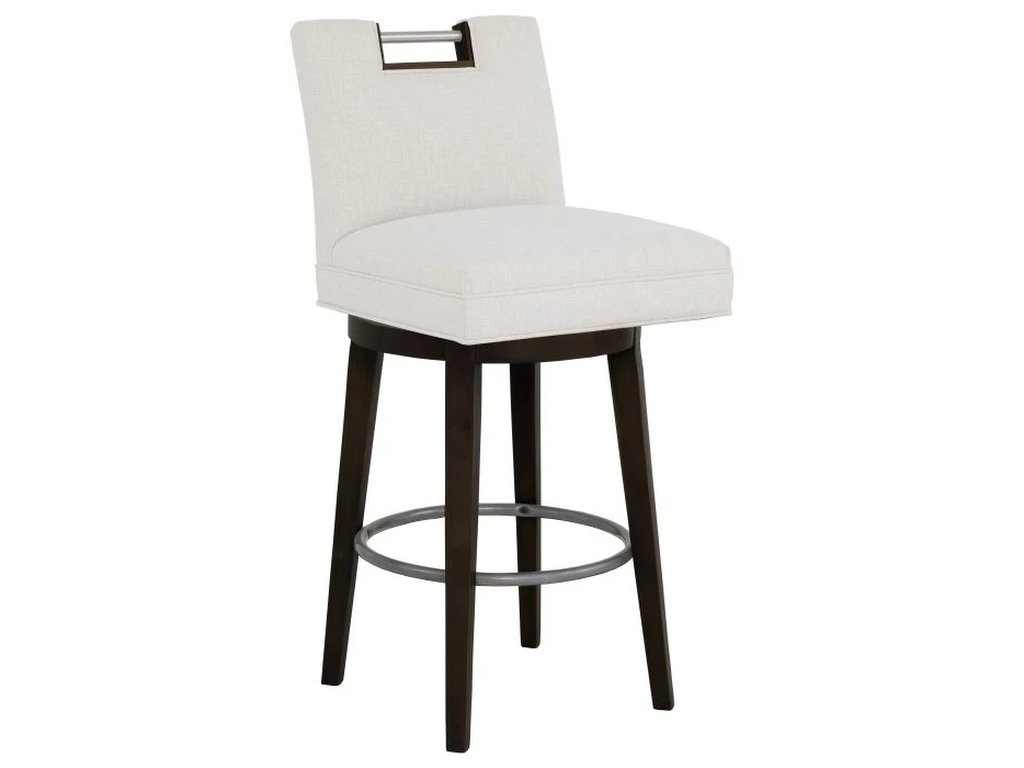 Nickel Metal Pull Short Back Swivel Bar Stool  - main image