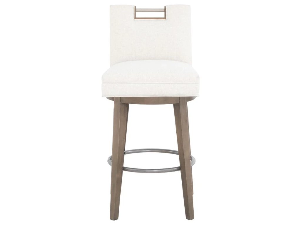 Nickel Metal Pull Short Back Swivel Bar Stool  - image 4