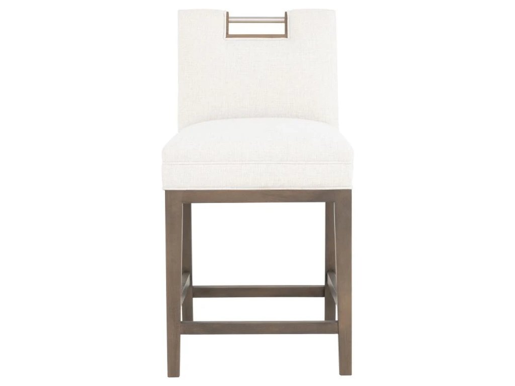 Nickel Metal Pull Short Back Counter Stool  - image 3