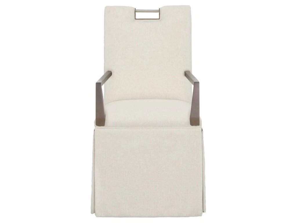 Nickel Metal Pull Back Skirted Arm Chair  - image 4