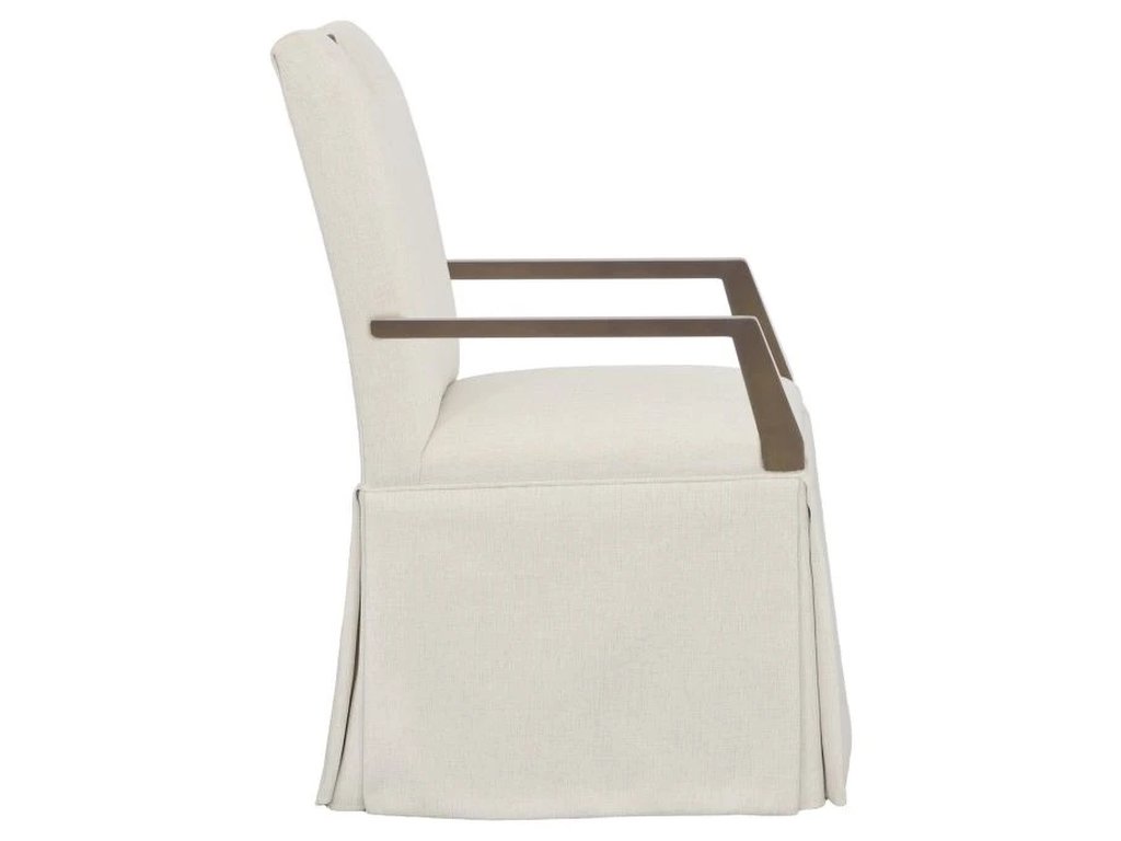 Nickel Metal Pull Back Skirted Arm Chair  - image 3
