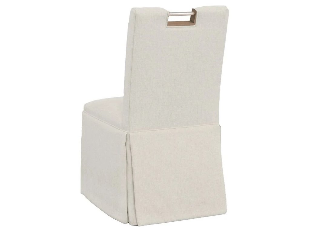 Nickel Metal Pull Back Skirted Side Chair  - image 2