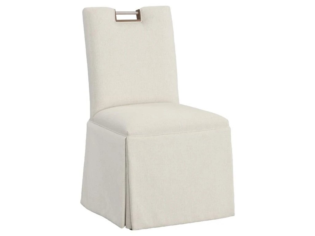 Nickel Metal Pull Back Skirted Side Chair  - image 1
