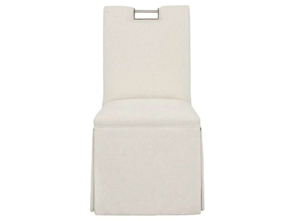 Nickel Metal Pull Back Skirted Side Chair  - image 4