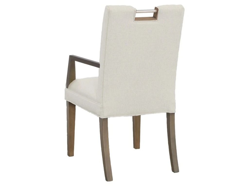 Nickel Metal Pull Short Button Back Arm Chair  - image 2