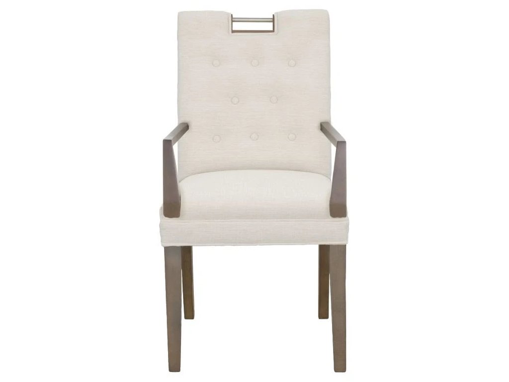Nickel Metal Pull Short Button Back Arm Chair  - image 4
