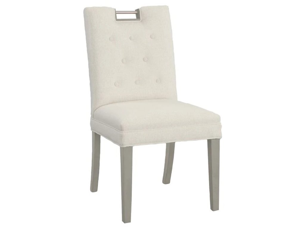 Nickel Metal Pull Short Button Back Side Chair  - main image
