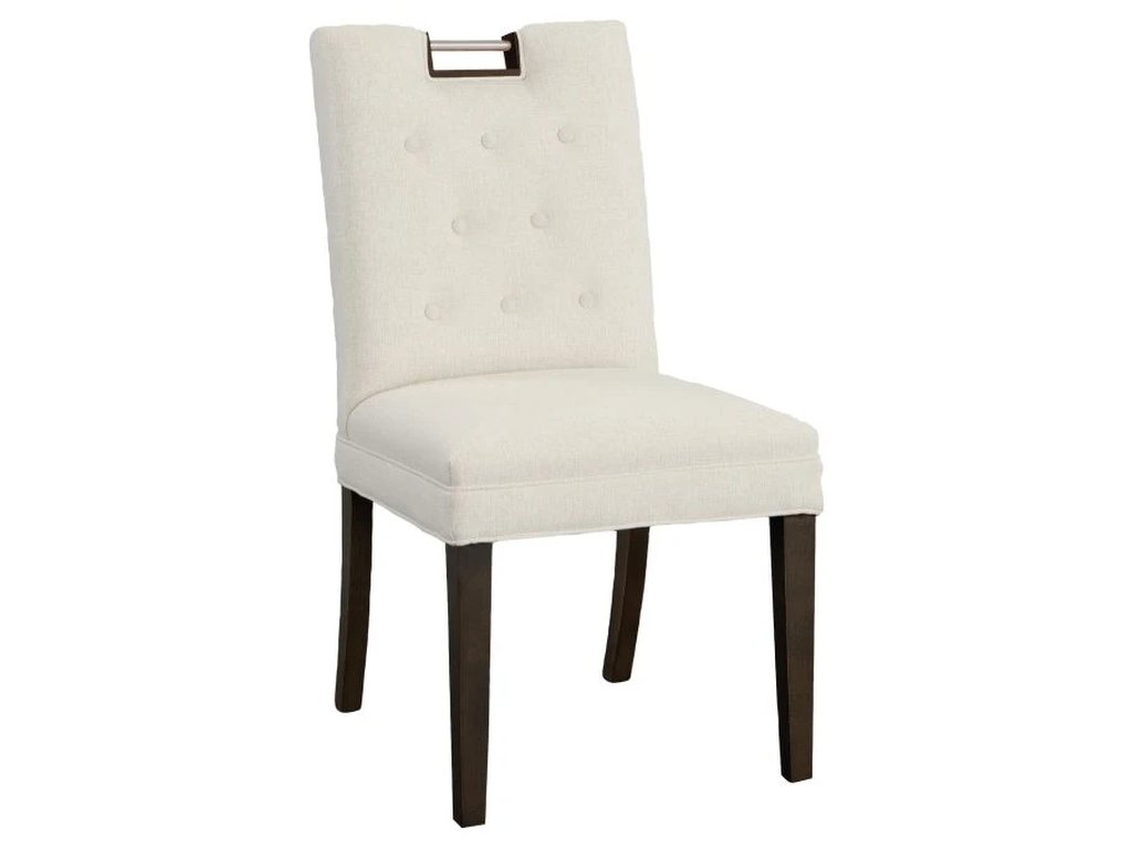 Nickel Metal Pull Short Button Back Side Chair  - main image