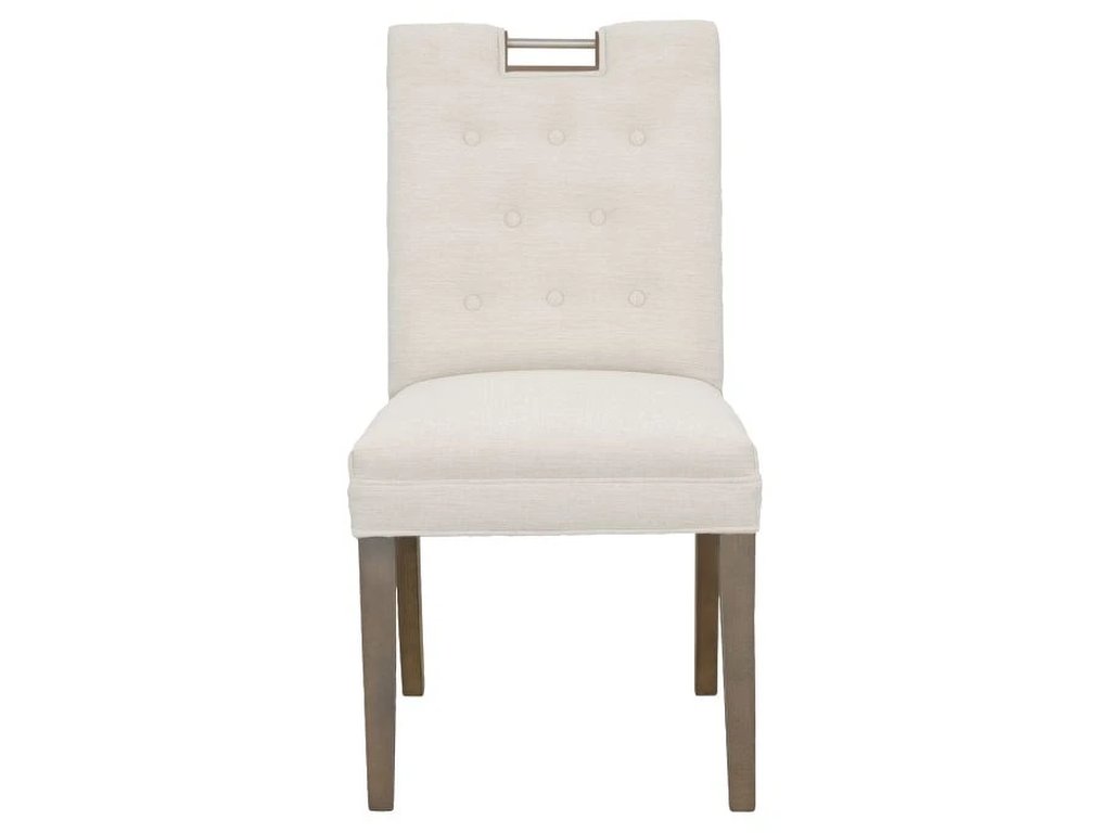 Nickel Metal Pull Short Button Back Side Chair  - image 3