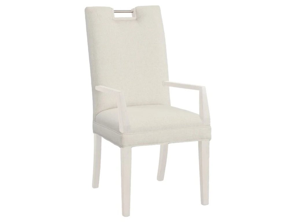 Nickel Metal Pull Tall Back Arm Chair  - main image