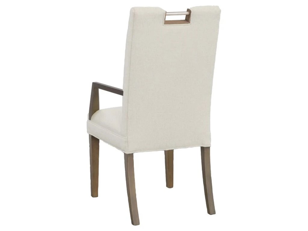 Nickel Metal Pull Tall Back Arm Chair  - image 2