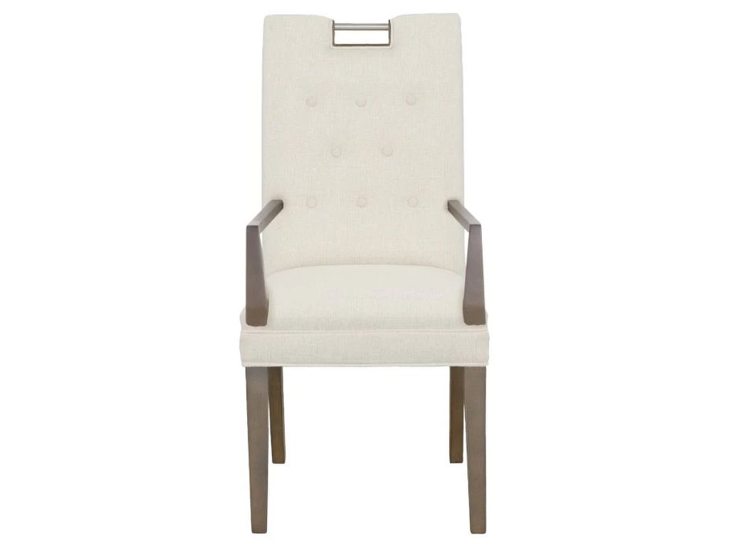 Nickel Metal Pull Tall Button Back Arm Chair  - image 3