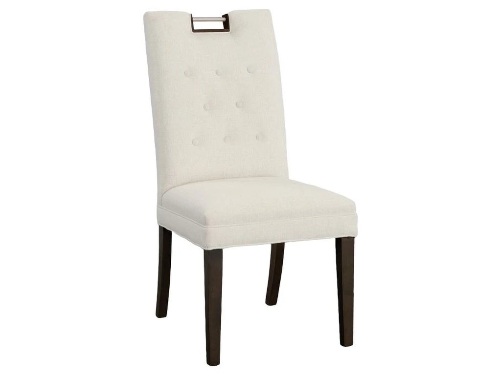 Nickel Metal Pull Tall Button Back Side Chair  - main image