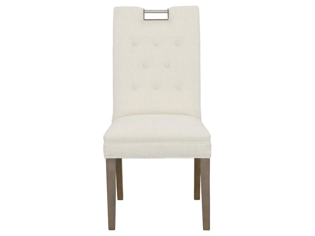 Nickel Metal Pull Tall Button Back Side Chair  - image 4
