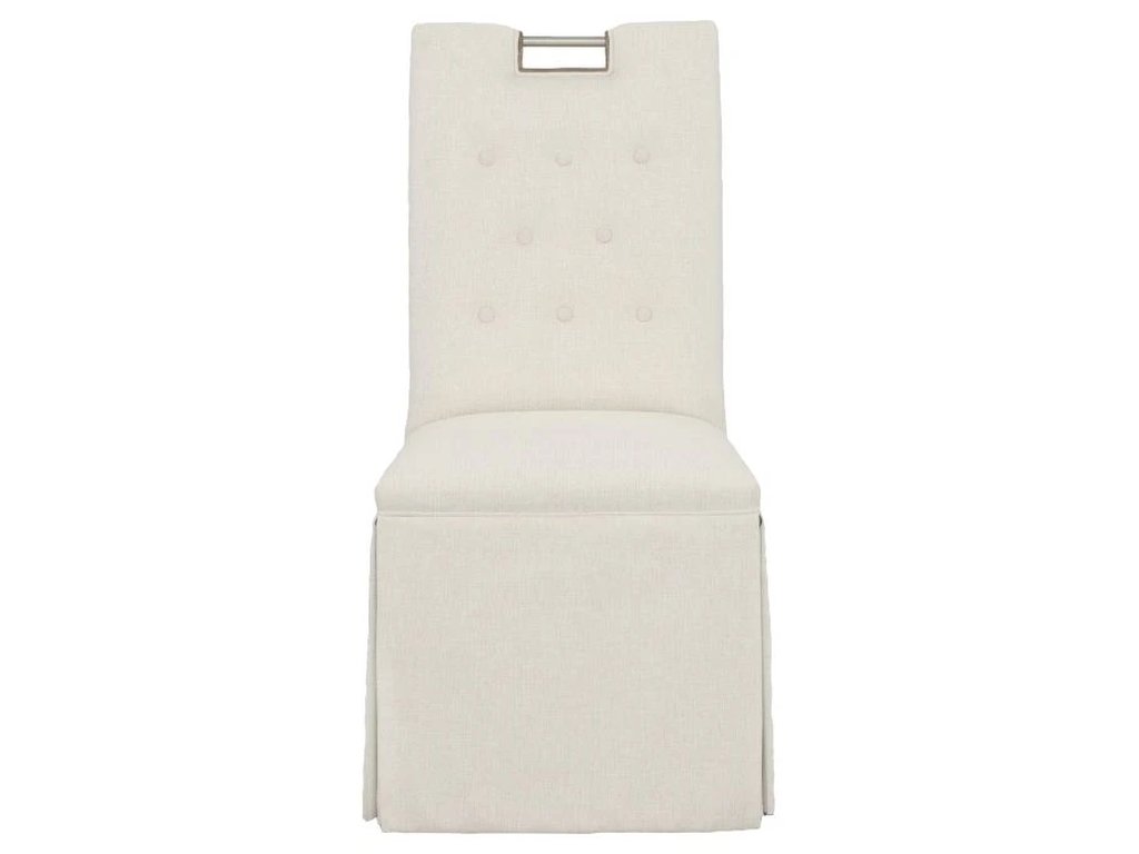 Nickel Metal Pull Tall Button Back Skirted Side Chair  - image 4