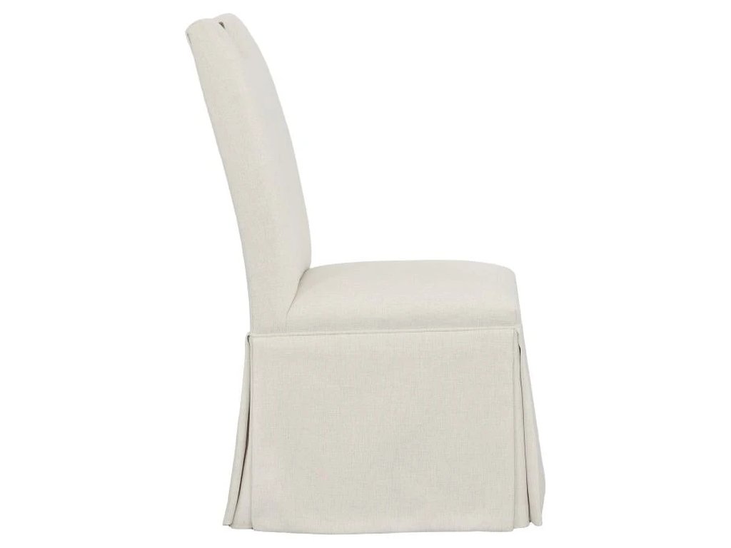 Nickel Metal Pull Tall Button Back Skirted Side Chair  - image 3