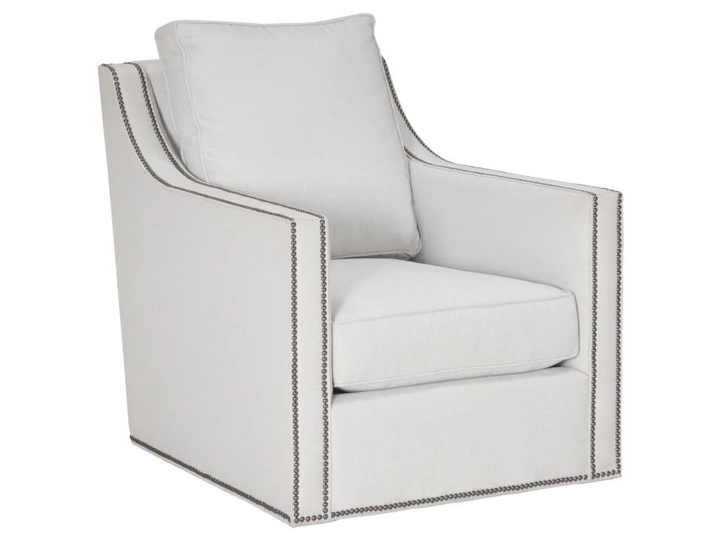Welted Slope Arm Swivel Chair  - main image
