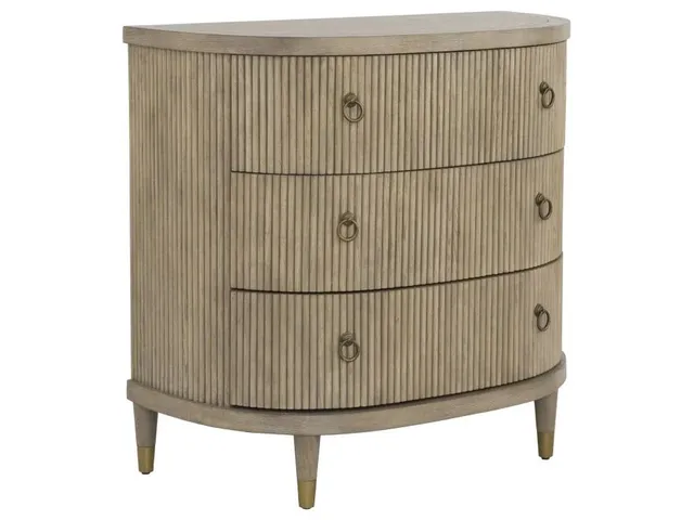Three Drawer Demilune Chest 